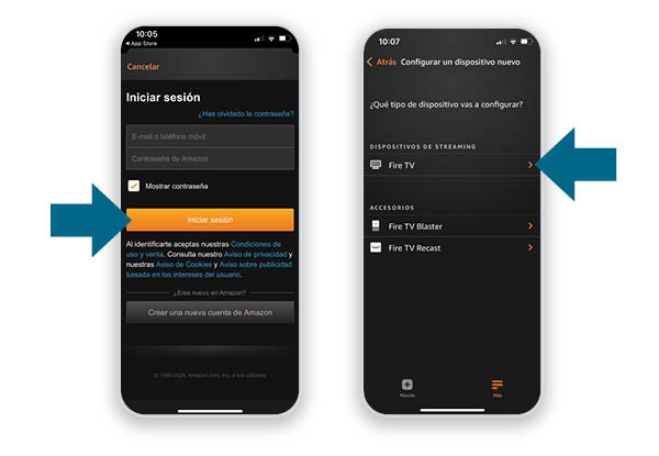 cnfiguracion desde movil fire